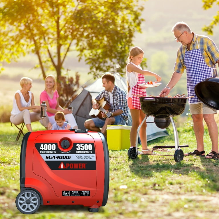 A-iPower SUA4000iED 4000 Watt Portable Inverter Generator Gas & Propane  Powered, Small with Electric Start RV Ready for Camping, Tailgate, or Home
