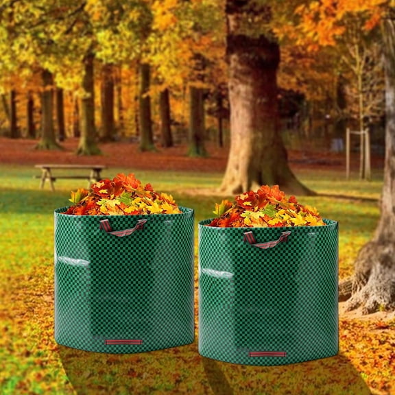 Reusable Yard Waste Bag 106 Gallon 400L Extra Large Leaf Storage Container • Heavy Duty Waterproof Garden Trash Barrel • Folding Reusable Lawn Debris Bin