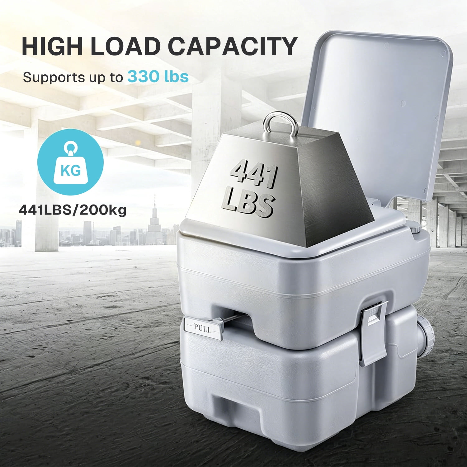 BN-LINK Portable Camping Toilet, Porta Potty for Adults, 5.3 Gallon Waste Tank, Travel Toilet for RV Camping, Boating, Hiking
