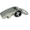 Rock Climbing Repelling Belay, Plated Metal Whistle Bottle Opener Keychain Key Ring
