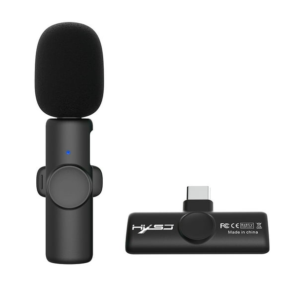 HXSJ F18 2.4G Wireless Microphone Up to 20m Transmission Distance Plug and Play for Live Streaming Vlog Shooting Type-C Interface