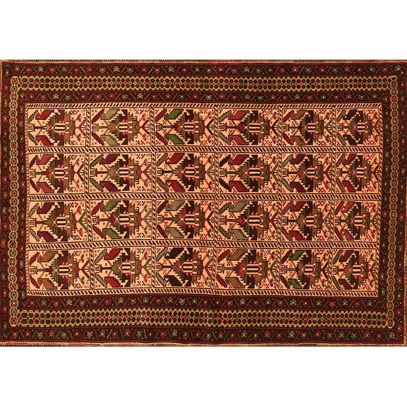 Ahgly Company Indoor Rectangle Persian Orange Traditional Area Rugs, 2' x 3'
