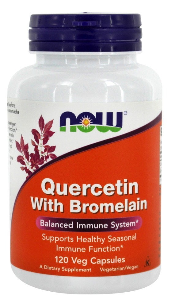 NOW Foods Quercetin With Bromelain, 120 Vegetarian Capsules2 Pack