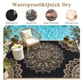 thumbnail image 5 of Findosom 8'x10' Outdoor Rug Large Patios Rug RV Outdoor Rug Waterproof Foldable Portable Camping Rugs Reversible Plastic Straw Rug Outdoor Area Rug for Camping,RV,Balcony,Patio,Picnic,Beach Black, 5 of 9