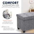 thumbnail image 2 of Ornavo Home Storage Ottoman Small Rectangle Ottoman with Legs, Foot Rest Stool Seat, Load up to 600 LB, for Living Room, Bedroom, Home Office, Dorm - 12 x 16 x 12, Gray, 2 of 7