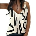 thumbnail image 2 of Azrian Womens Tops Fall Saving,Womens Plus Blouses Sleeveless Casual V-Neck Metal Buckle Sling Printed Vest Tank Tops Blouse Camisole on, 2 of 6