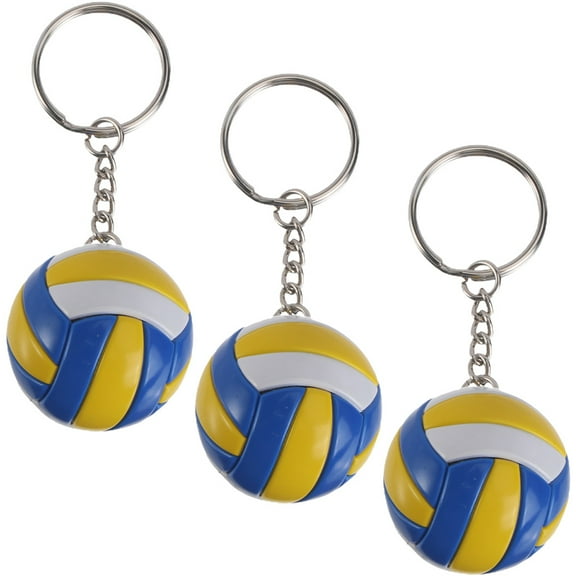 Soimiss 3Pcs Volleyball Keychain Sports Keyring Bag Pendant for Car Office Home Keys