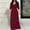 Wine, variant on Qulqfy Maxi Womens Wedding Guest Dress 3/4 Sleeve Black Flowy V Neck A Line Empire Waist Plus Size Dresses Dress for Women L