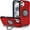 Red, variant on For iPhone 16 6.1 inch Push Mount Friendly Camera Protective [Ring Stand] Hybrid Case - Dark Purple