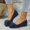 thumbnail image 2 of YLYL Women's Bowknot Ballet Shoes Low Wedge Heel Round Toe Slip on Comfortable Casual Dressy Office Work Shoes, 2 of 8