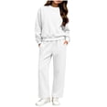 thumbnail image 3 of ZBSOKO Girls 2 Piece Sweatsuit Set Fleece Crew Neck Sweatshirt and Straight Leg Pants Fall Winter Jogger Set Casual Tracksuits Sizes 5-14 Years, 3 of 7