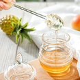 thumbnail image 2 of 245ml Honey Pot, Clear Glass Honey Jar Syrup Dispenser With Dipper And Lid For Home Kitchen, 2 of 5
