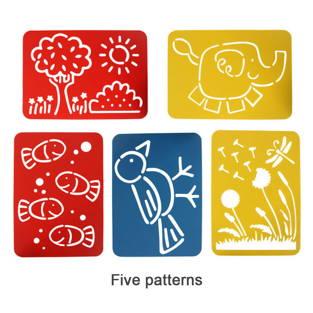 Cartoon Drawing Stencil Set Kids Educational Toy DIY Toy Hollow Painting Pattern