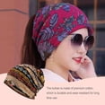 thumbnail image 3 of Baohd Bonnet Chapeau Musulman Hijab Imprimé Floral Foulard Coloré Turban Stretch Tête Wrap Mode Oreille Protection Bonnet Café Floral 1Set, 3 of 6