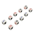 thumbnail image 4 of Dados de juego de mesa RLC de plástico blanco, peso ligero, centro izquierdo y derecho, 10 Uds., 4 of 12