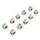 thumbnail image 4 of Dados de juego de mesa RLC de plástico blanco, peso ligero, centro izquierdo y derecho, 10 Uds., 4 of 12