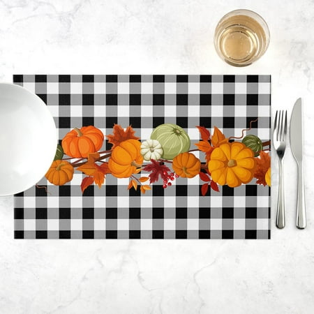 

Goodhd Halloween Placemat for Dining Table Pumpkin Drink Coasters Kitchen Decor