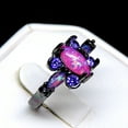thumbnail image 4 of Logan Butterfly Promise Ring for Women Pink Fire Opal Purple Cz Ginger Lyne Collection, 4 of 5