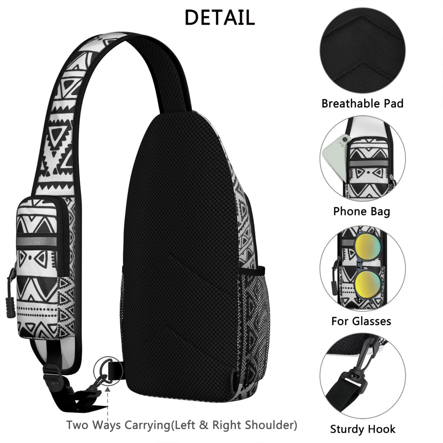 Sports Print Sling Backpack with Baseball, Football, and Soccer Themes – Water-Resistant Crossbody Bag with Anti-Theft Pocket, Large Storage Compartments, Adjustable Strap, Ideal for Boys