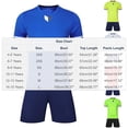 thumbnail image 2 of Edvintorg Boys Soccer Jersey Summer Athleticwear Crew Neck Short Sleeve Shirt and Short 2 Piece Foottball Uniform Size 4-15, 2 of 4