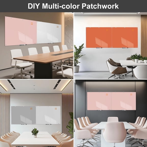 Glass Dry-Erase Board - 36 x 24 Inches Wall Mounted Whiteboard with Magnetism, Large Frameless Glass White Board for Office, Home & School