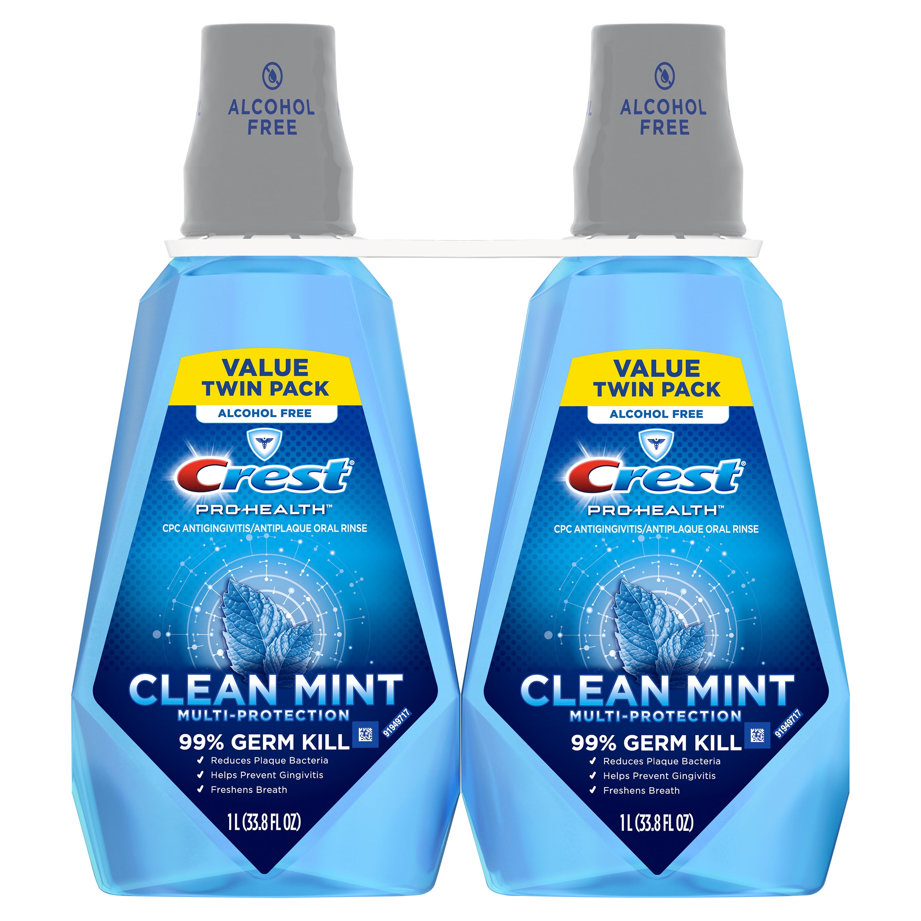 Crest ProHealth Mouthwash, Alcohol Free, Clean Mint MultiProtection