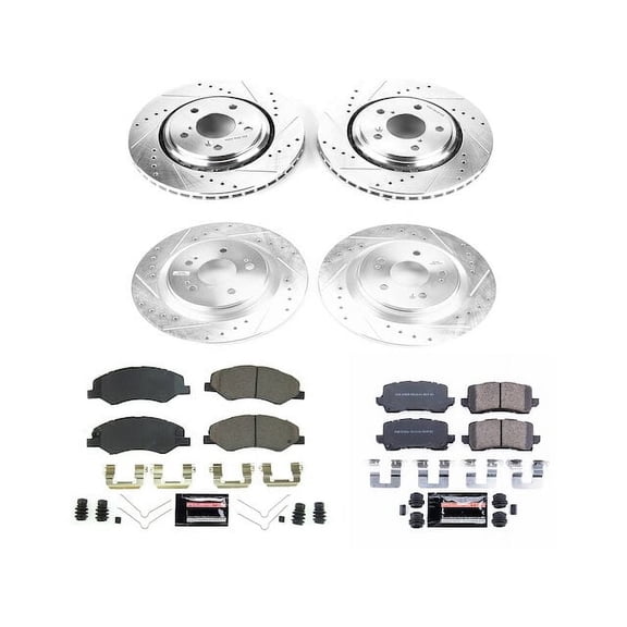 Front and Rear Brake Pad and Rotor Kit - Compatible with 2018 - 2020 Honda Odyssey 2019