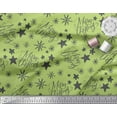 thumbnail image 3 of Soimoi Green Cotton Duck Fabric Star & Snowflakes Text Printed Fabric 1 Yard 42 Inch Wide, 3 of 3