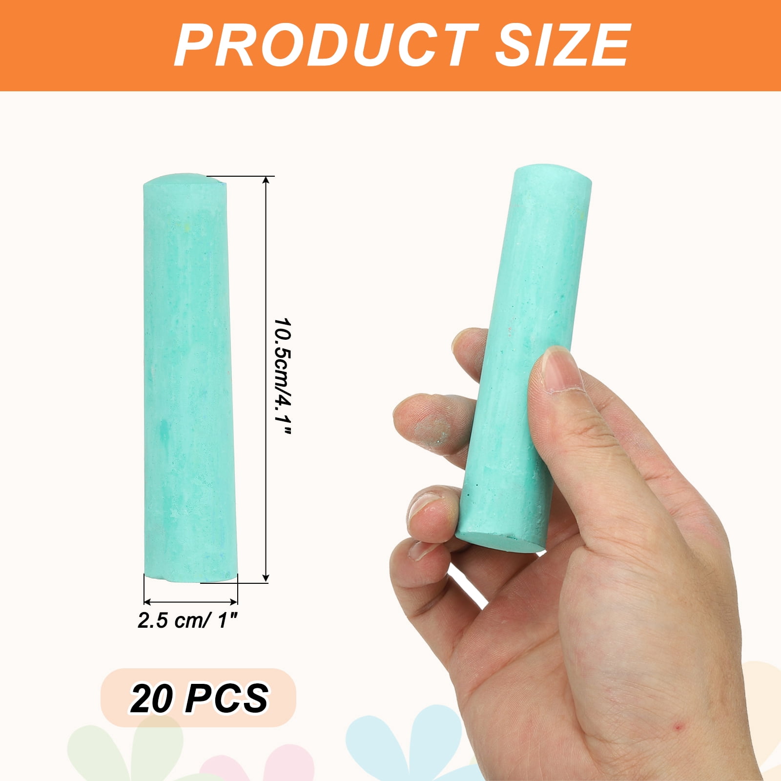 20 PCS Dustless Chalk, Cyan Blue Sidewalk Chalk Large Solid Huge Washable Street Chalk for Outdoor Adults Painting Graffiti Art