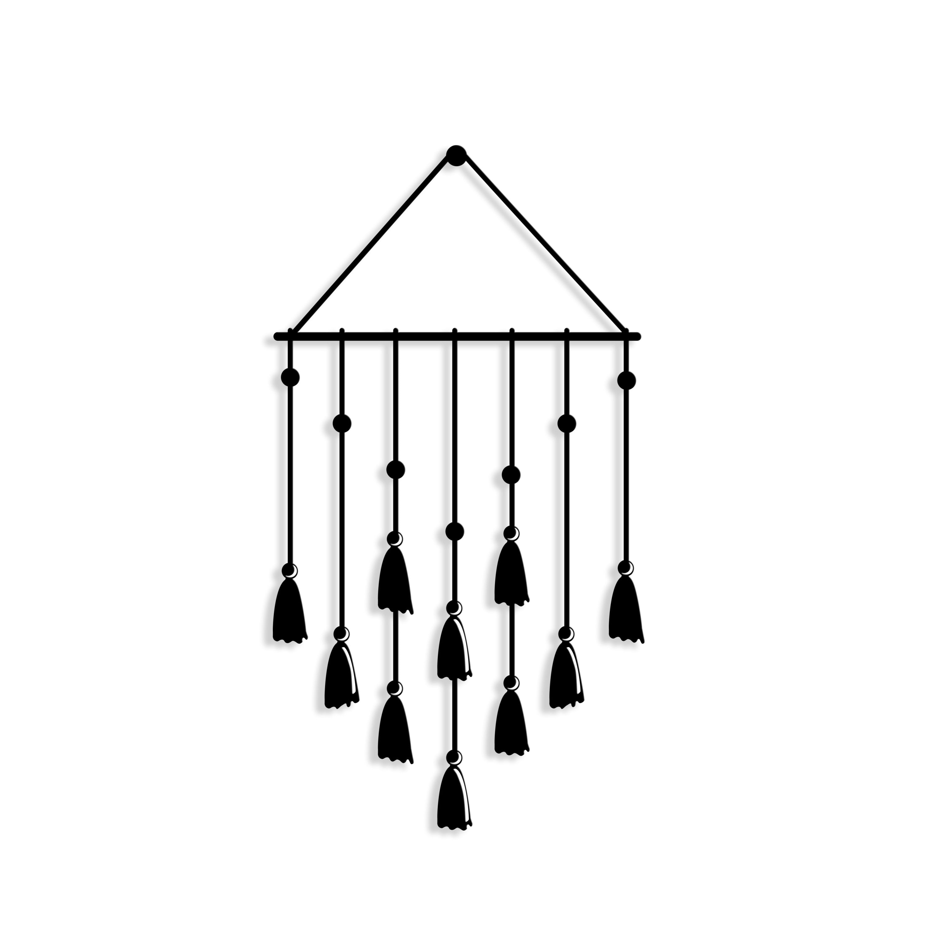 Ada Home Decor Furniture Black Chimes Modern Metal Wall Art