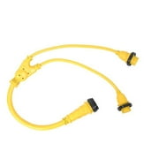 Amp Up Marine & RV Cords 125/250v 50a Male x (2) 125v 30a Female Marine Y Splitter Adapter, Yellow