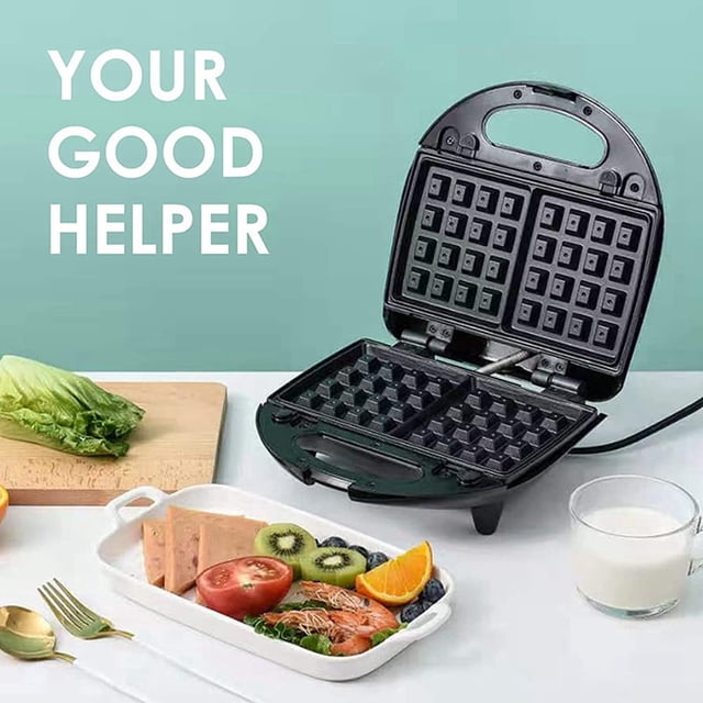 Máquina para hacer desayunos de 2 rebanadas con placas antiadherentes, sandwichera de 750 W, máquina para desayuno, horno de cocina, enchufe estadounidense para el hogar