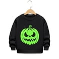 thumbnail image 3 of WOYY Halloween Boys Pumpkin Sweatshirt Glow In the Dark Crew Neck Pullover Top, Size 1-10, 3 of 3