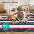 thumbnail image 4 of ODIKA 2'x3' Washable Accent Rug Pet Friendly, Bedside Mat Patriotic Stars Mosaic With Distressed Stripe Bands And Star Corners for Bedroom, Nursery, RV, 4 of 7