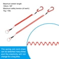thumbnail image 3 of 3pcs Retractable Spring Coil Straps, 6" Spiral Lanyard Cord with Aluminium Clip and Key Ring, Red, 3 of 6