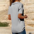 thumbnail image 5 of yunLCZ Casual Tops Discounted New Women's Casual V Neck Solid Color Lapel Short Sleeved Shirt workout form-fitting T-shirts women, 5 of 7
