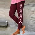 thumbnail image 2 of DeHolifer Women’s Yoga Leggings Breast Cancer Printed Straight Leg Full Length Pants, 2 of 6