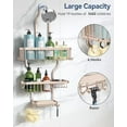 thumbnail image 2 of Shower Caddy Hanging - Never Rust Shower Organizer - Aluminum over The shower head caddy with 10 Hooks for Razor/Sponge - Shower Rack with Soap Basket - Rose Gold, 2 of 8