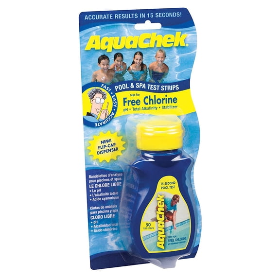 Aqua Chek Aqua Chek Yellow Test Strips Free Chlorine, 50 Strips