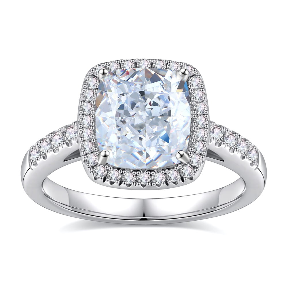 Details about   Round Cut 5.35 Ct White Brilliant Diamond Engagement Ring 925 Sterling Silver 