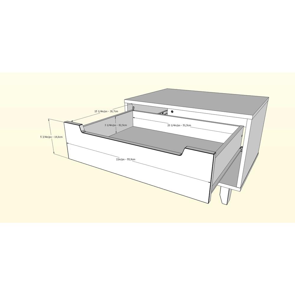 Nexera Modern 1 Drawer Bedroom Nightstand, White Finish