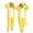 Yellow, variant on Ruyang Kids Plush Hooded Jumpsuit Zip Up Long Sleeve Bodysuits with 3D Spiked Tail Animal Theme Dress Up Outfit
