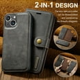 thumbnail image 2 of Dteck Case for iPhone 15 Plus Wallet 2 in 1 Magnetic Detachable Folio Flip Leather Case for Men Women,Gray, 2 of 6