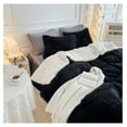 thumbnail image 2 of TiaGOC Black Faux Fur Comforter Set 3 Pieces - 1 Black Shaggy Comforter Set 68x86 and 2 Pillowcases, Ultra Soft and Easy Care Luxury Plush Shaggy Duvet Set, 2 of 9