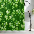 thumbnail image 2 of St. Patrick's Day Shower Curtain Set, Waterproof Shower Curtains for Bathroom, Spring Shamrock Leaves Polka Dots Dark Green Washable Fabric Bath Curtain for Bathtub Decoration with Hooks 54x78 Inches, 2 of 9