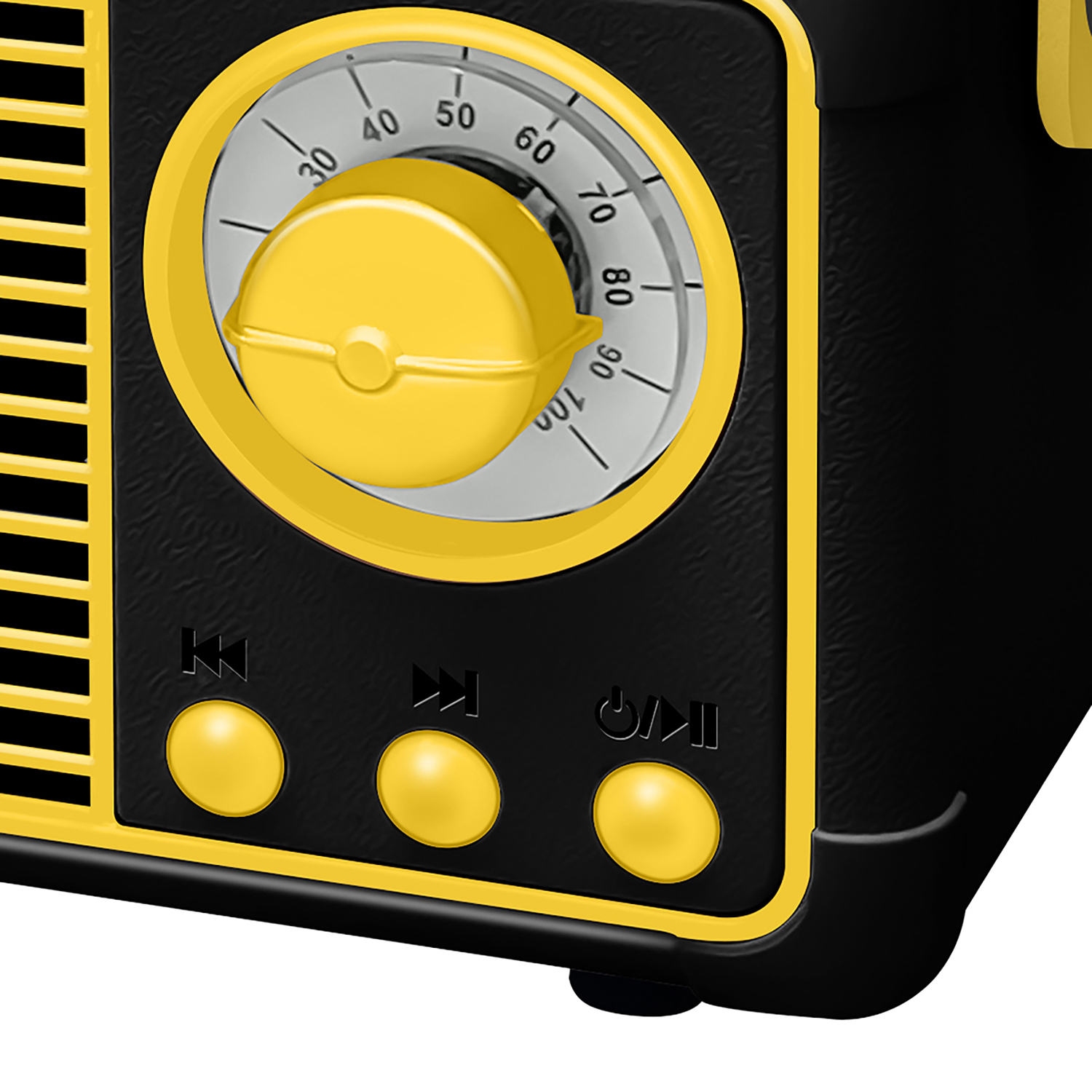 Crayola 3-Watt CBT110 Retro Portable Bluetooth Rechargeable Speaker with FM Radio, TWS, USB/microSD/Aux, up to 1.5 Hours of Play Time, Black