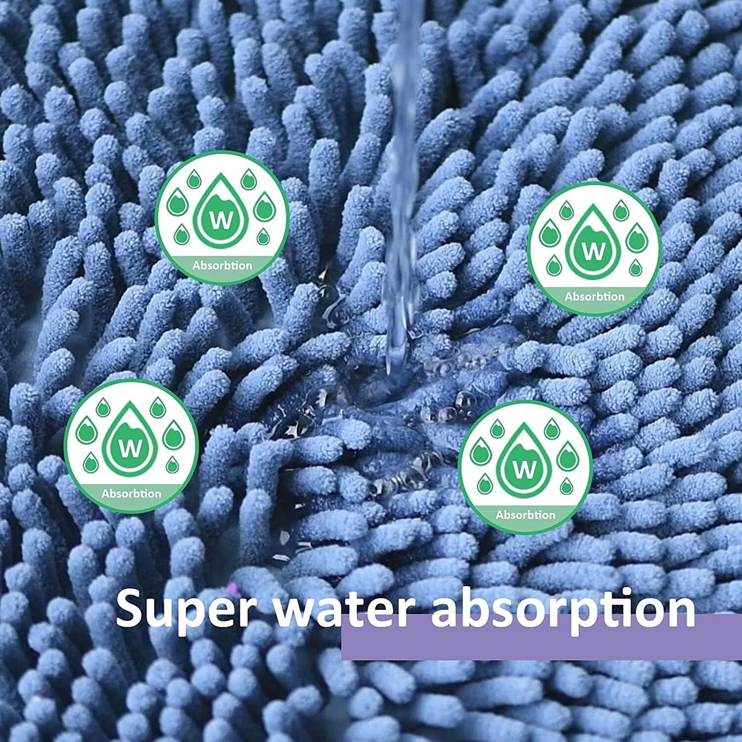 LQQBOX Bathroom Rugs Chenille Bath Mats Set 3 Piece Extra Soft and Absorbent Shaggy Rugs, Machine Wash and Dry, Perfect Plush Bath Mats for Tub, Bathroom ​Decor, Washable Carpets Set, Fog Blue
