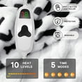 thumbnail image 3 of PMONPA Cow Heated Electric Blanket for Adult, Flannel & Sherpa Heating Blanket with 10 Heat Levels, 1/2/4/8 Hours Auto-Off, 63"x 85", Cow Print Black, 3 of 10