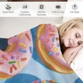 thumbnail image 3 of JRXY Colorful Donut Print Blanket Lovely Funny Cute Candy Food Throw Blankets for Couch Sofa Stuff Decor Soft Cozy Plush Flannel Bedding for Boys Girls Kids Adults Lover White, 3 of 6