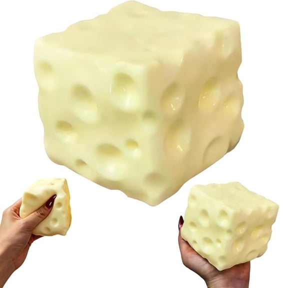 Coconut Oil Cheese Squishy Cheese Squeeze Toy Non-Rebound Fidget Toys for Teens Desk Decor Office Stress Relief Squishy Toys for Adults